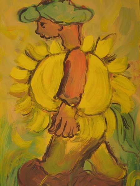 Man with Sunflower by Frans Claerhout