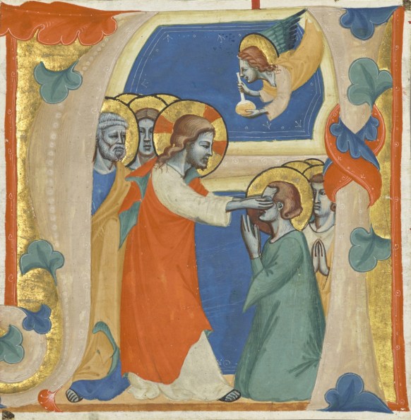 Christ wiping the tears from the eyes of the saved