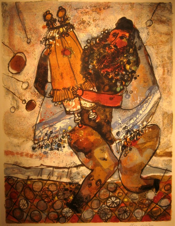 Rabbi Dancing with the Torah by Theo Tobiasse