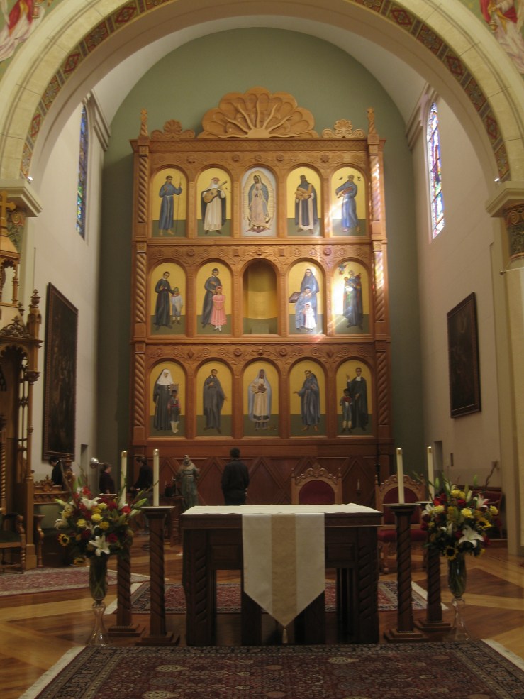 Saints of the Americas reredos by Robert Lentz