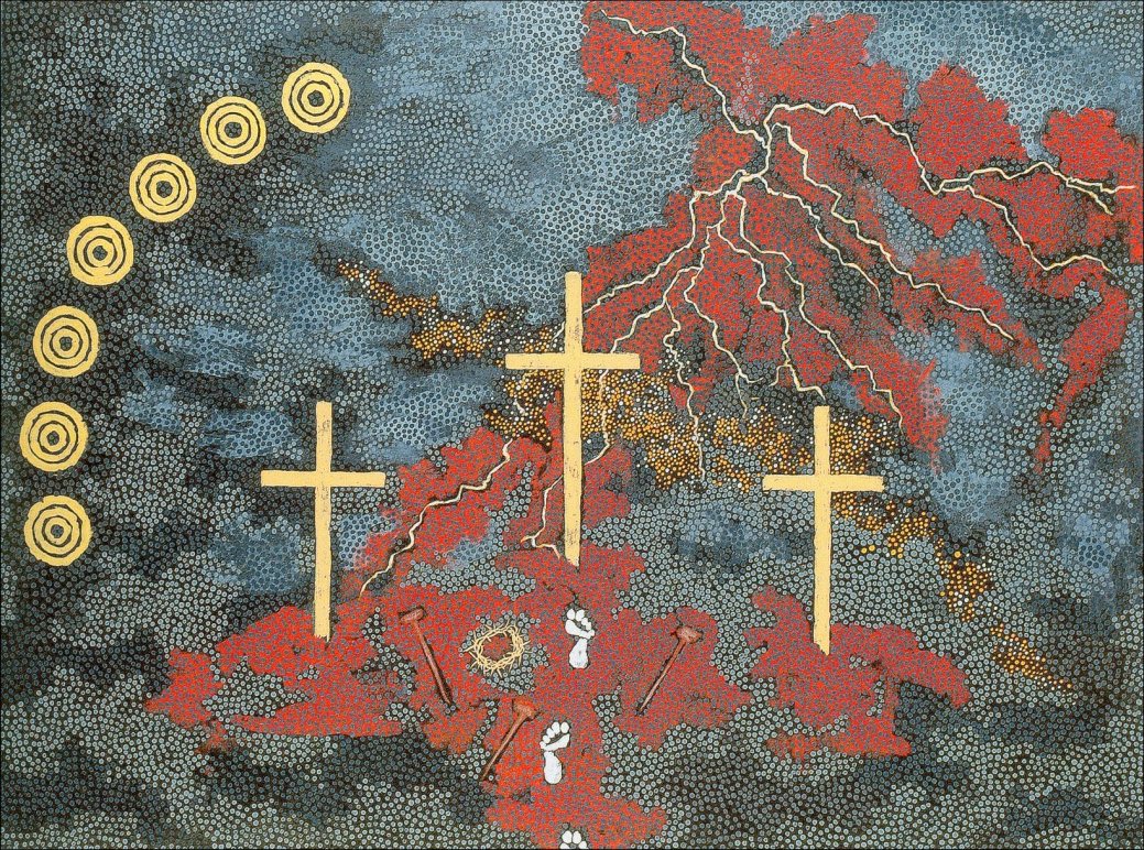 Good Friday by Clifford Possum Tjapaltjarri