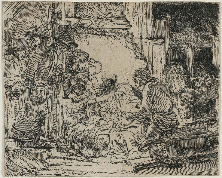 The Adoration of the Shepherds, with the Lamp by Rembrandt