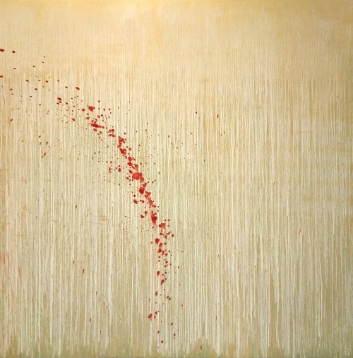 Gold Morning with Roses by Pat Steir