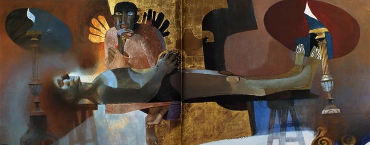 Jesus in the Tomb by Arcabas