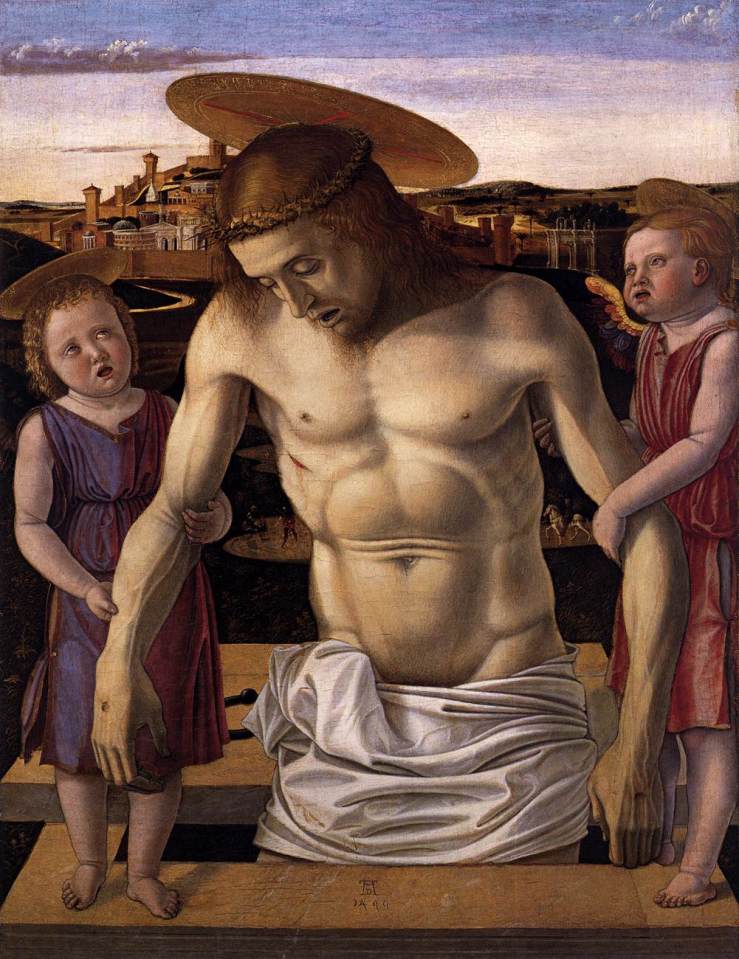 Dead Christ Supported by Two Angels by Giovanni Bellini