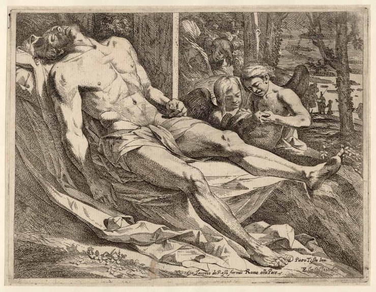 The Body of Christ Mourned by Angels by Giovanni Cesare Testa