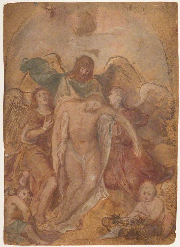 The Dead Christ Supported by Angels by Otto van Veen