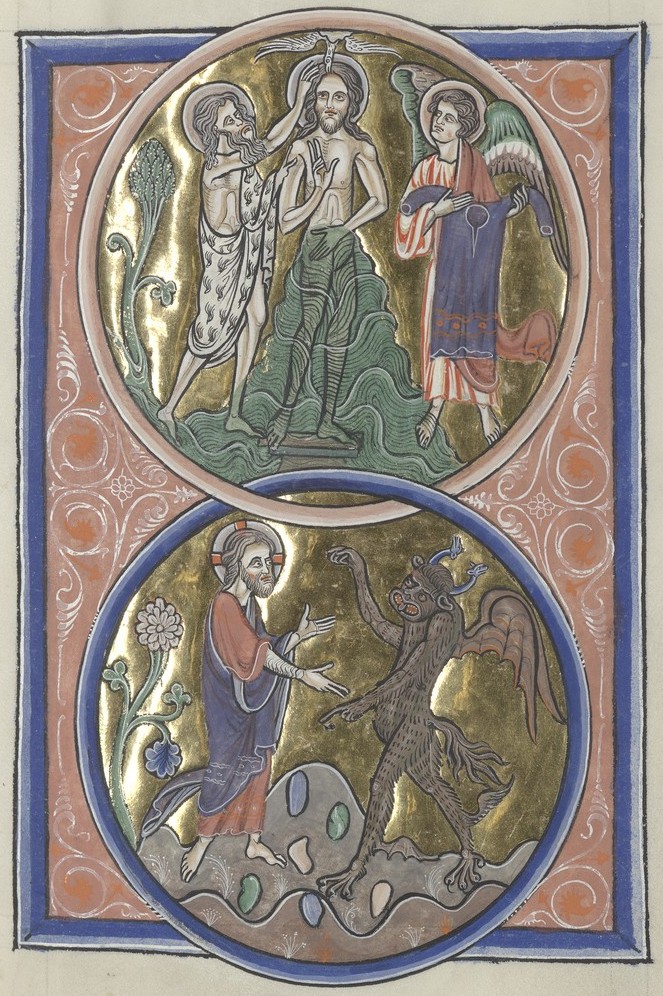 Baptism and Temptation (Sainte-Chapelle Psalter)