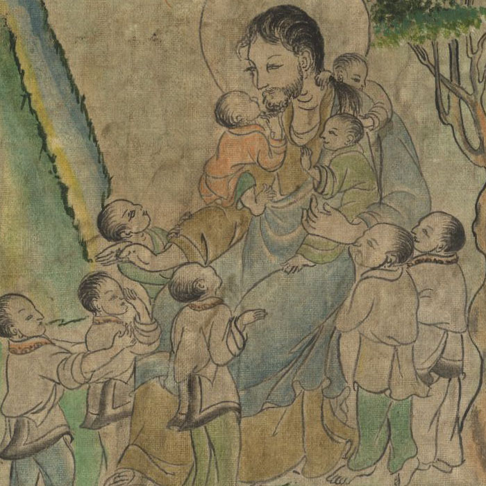 Jesus with Children (thangka)