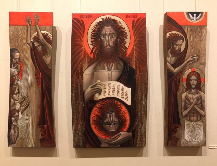 John the Baptist triptych by Lyuba Yatskiv