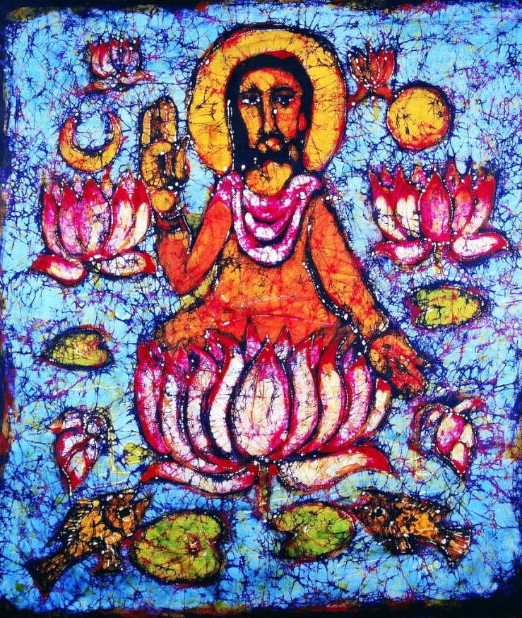 Jesus on a Lotus by Solomon Raj