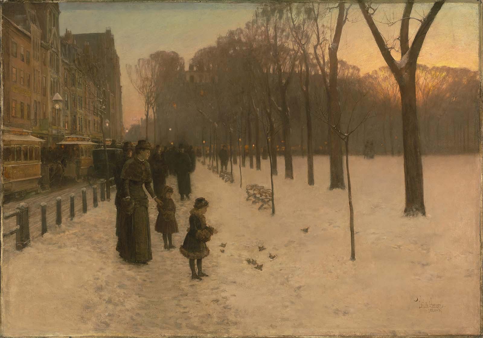Hassam, Childe_At Dusk (Boston Common at Twilight)