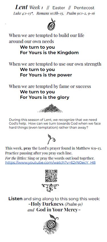 Little Liturgies, Lent Week 1