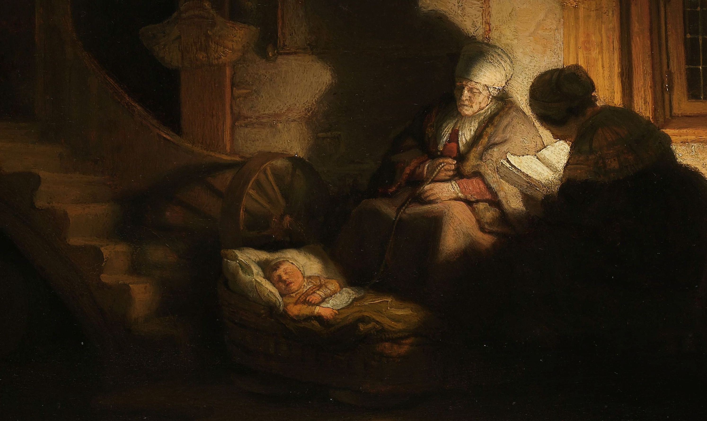 Rembrandt (workshop)_Holy Family at Night (detail)