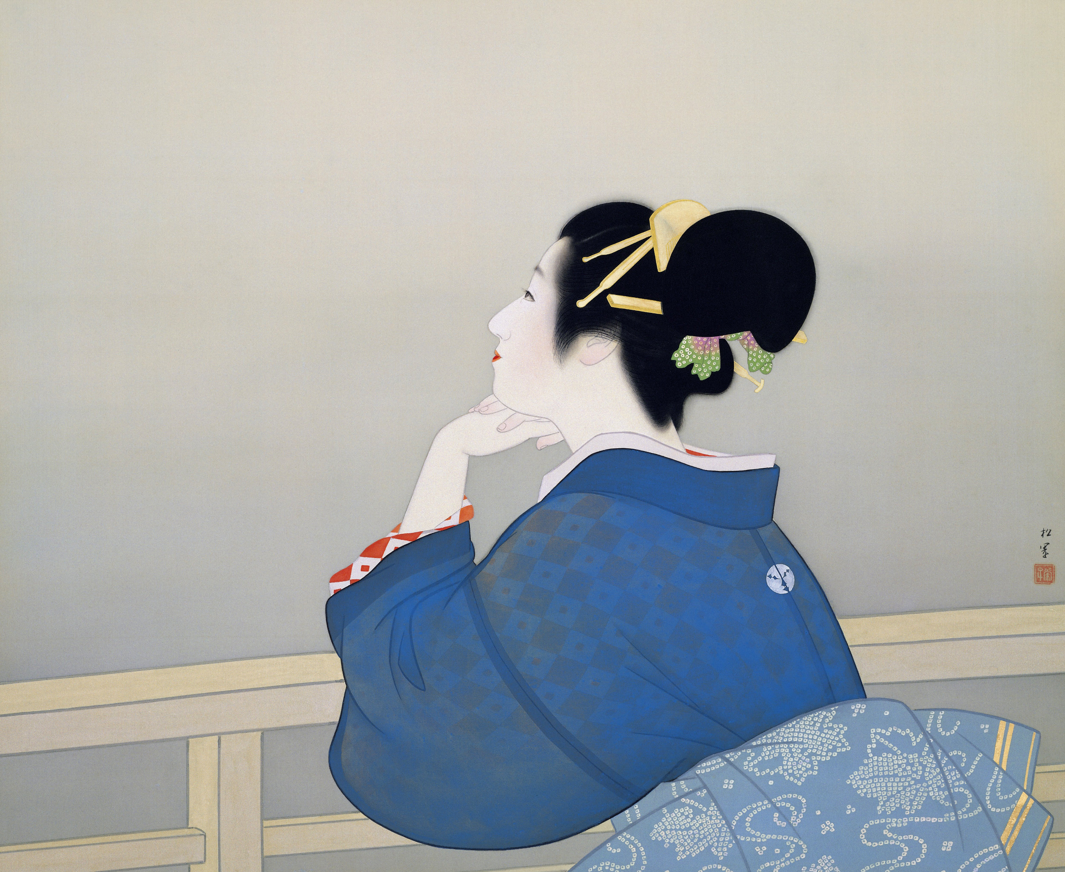 Uemura Shoen_Woman Waiting for the Moon to Rise