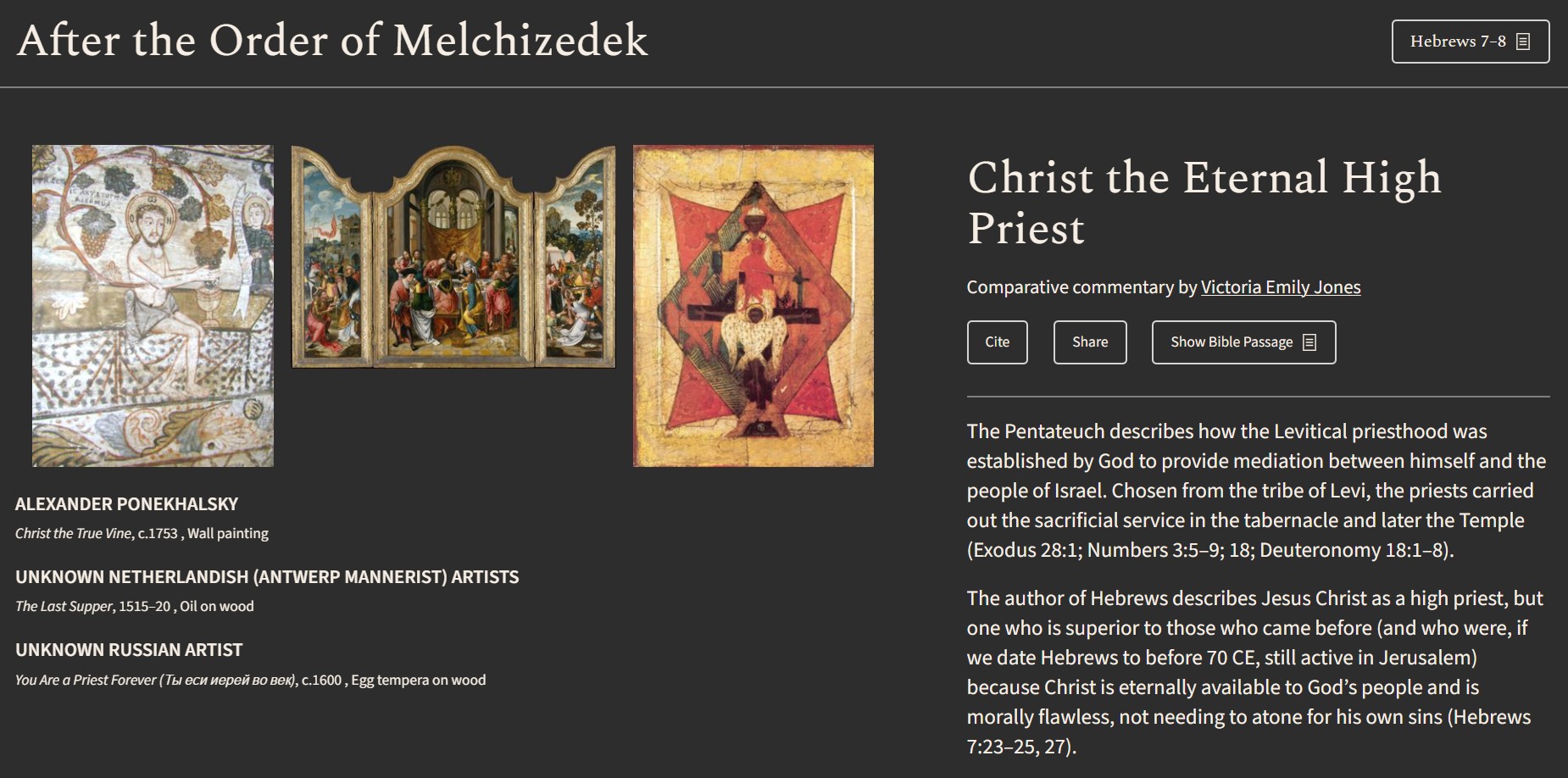 Melchizedek exhibition