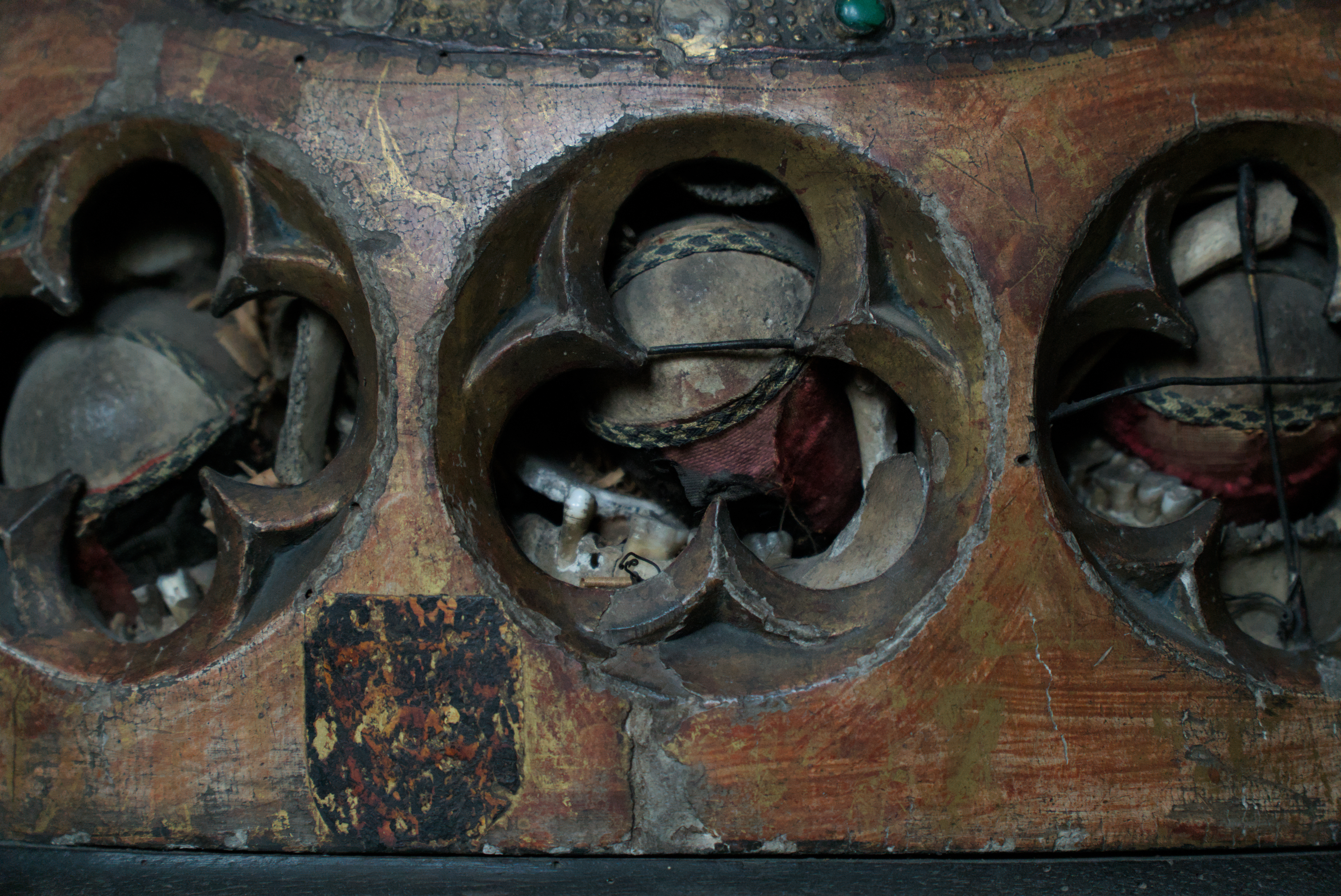 Inside a reliquary bust