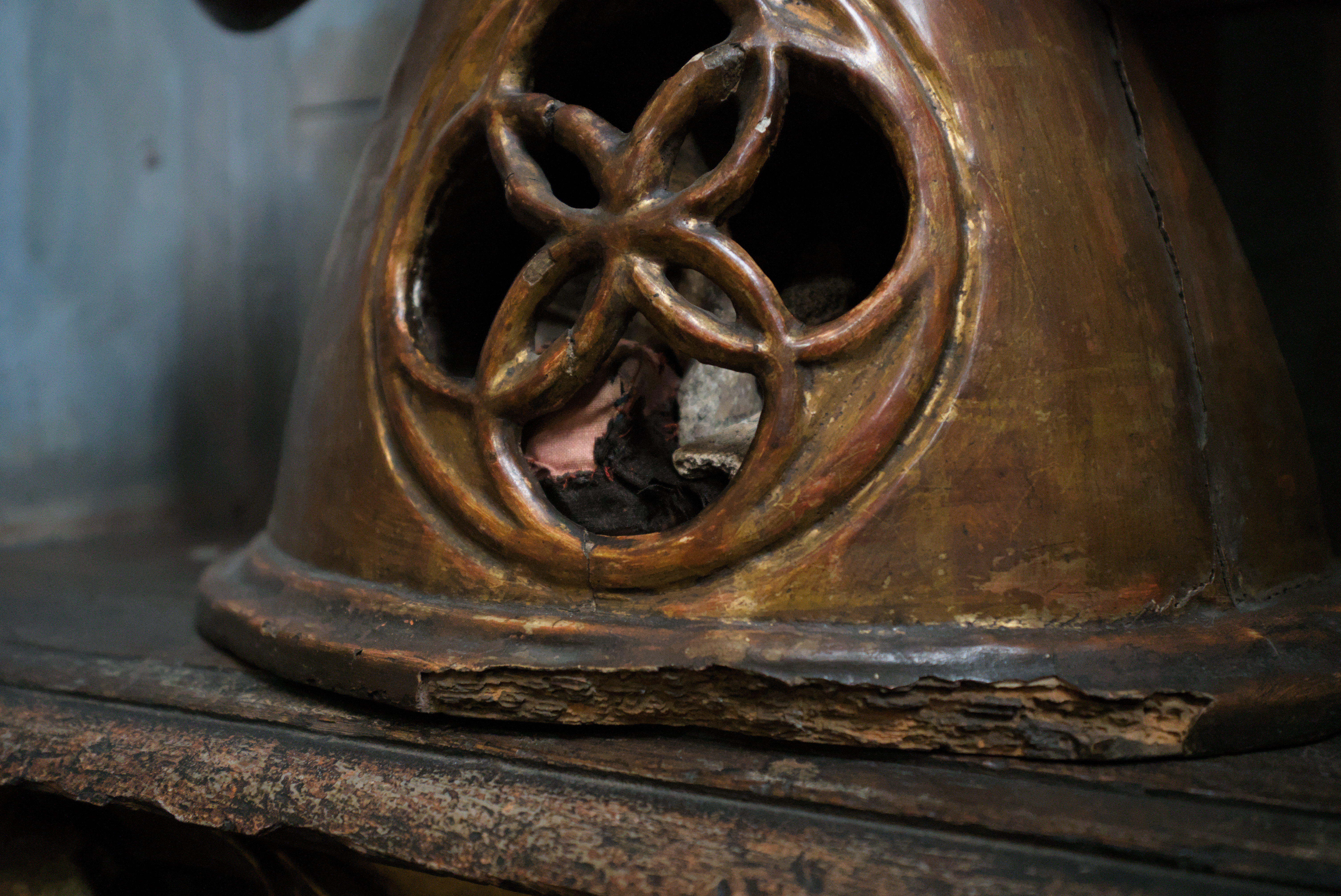 Inside a reliquary bust
