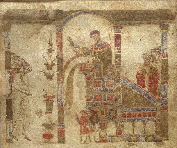 Deacon reading from an Exultet roll