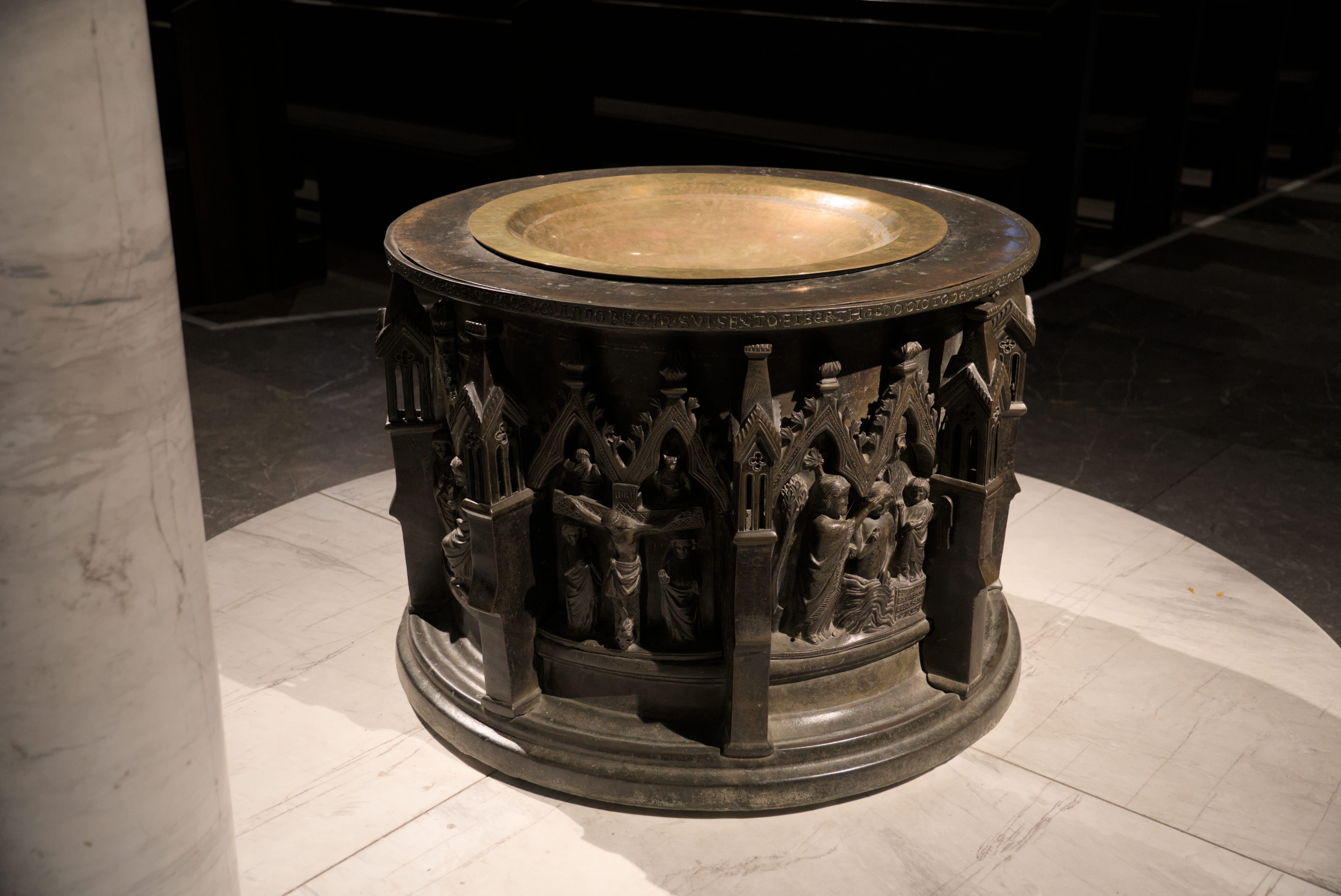 Baptismal font by Master Eckard of Worms, 1279